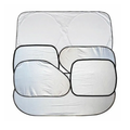 6Pcs Car Windshield Sun Shade Set Silver Coated Cloth Car Windshield Cover Front Rear Window Visor BY-342 - Silver