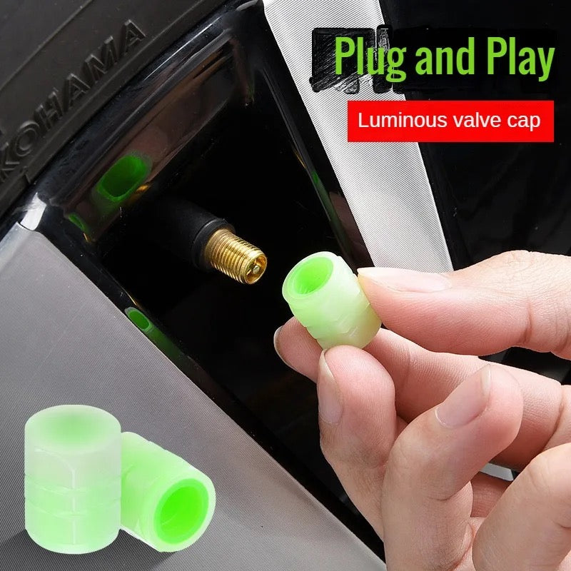 4 Pieces Car Luminous Wheel Tire Valve Led Decor