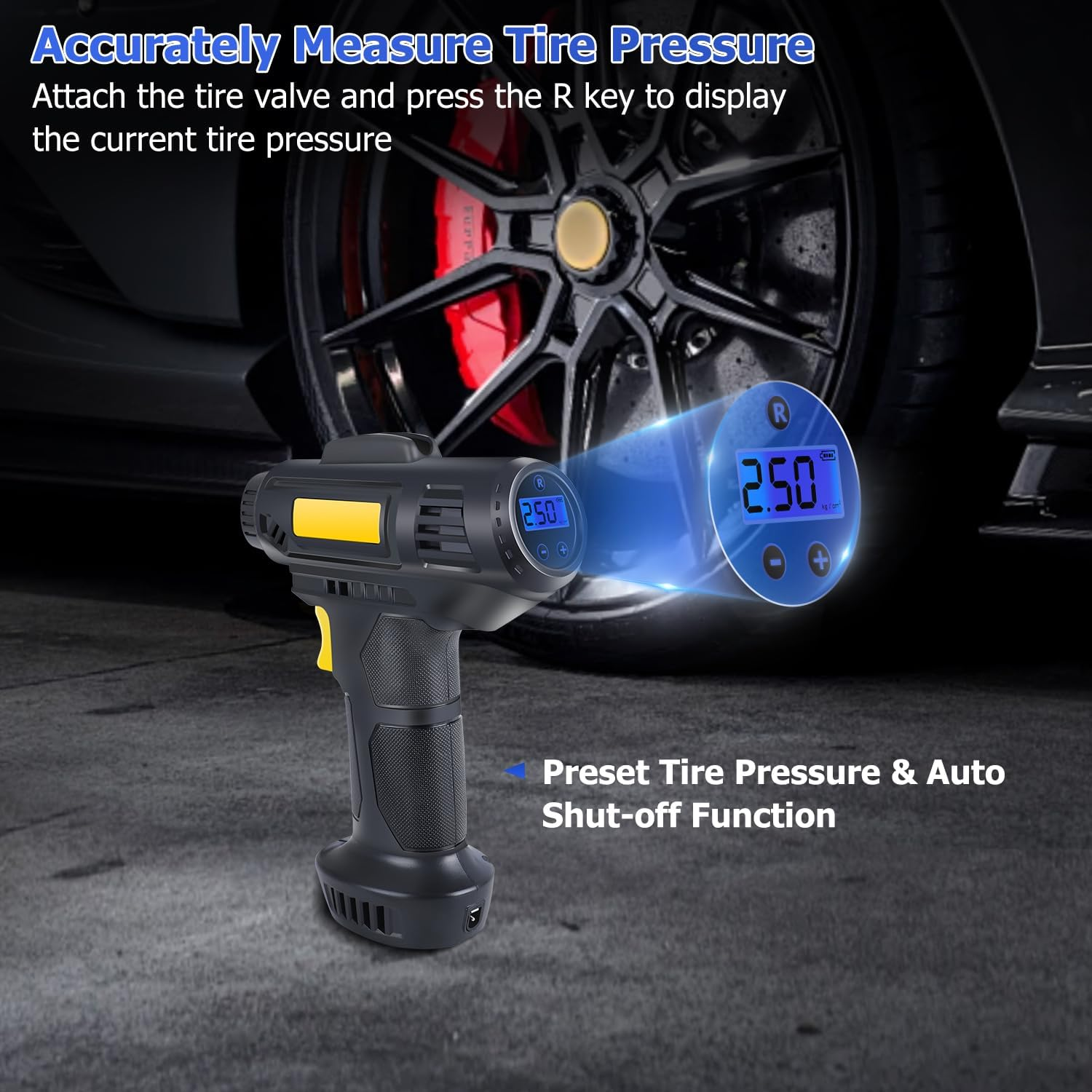 Tyre Inflator Pump Car Air Compressor Auto Shut-Off Portable 12V MK-311