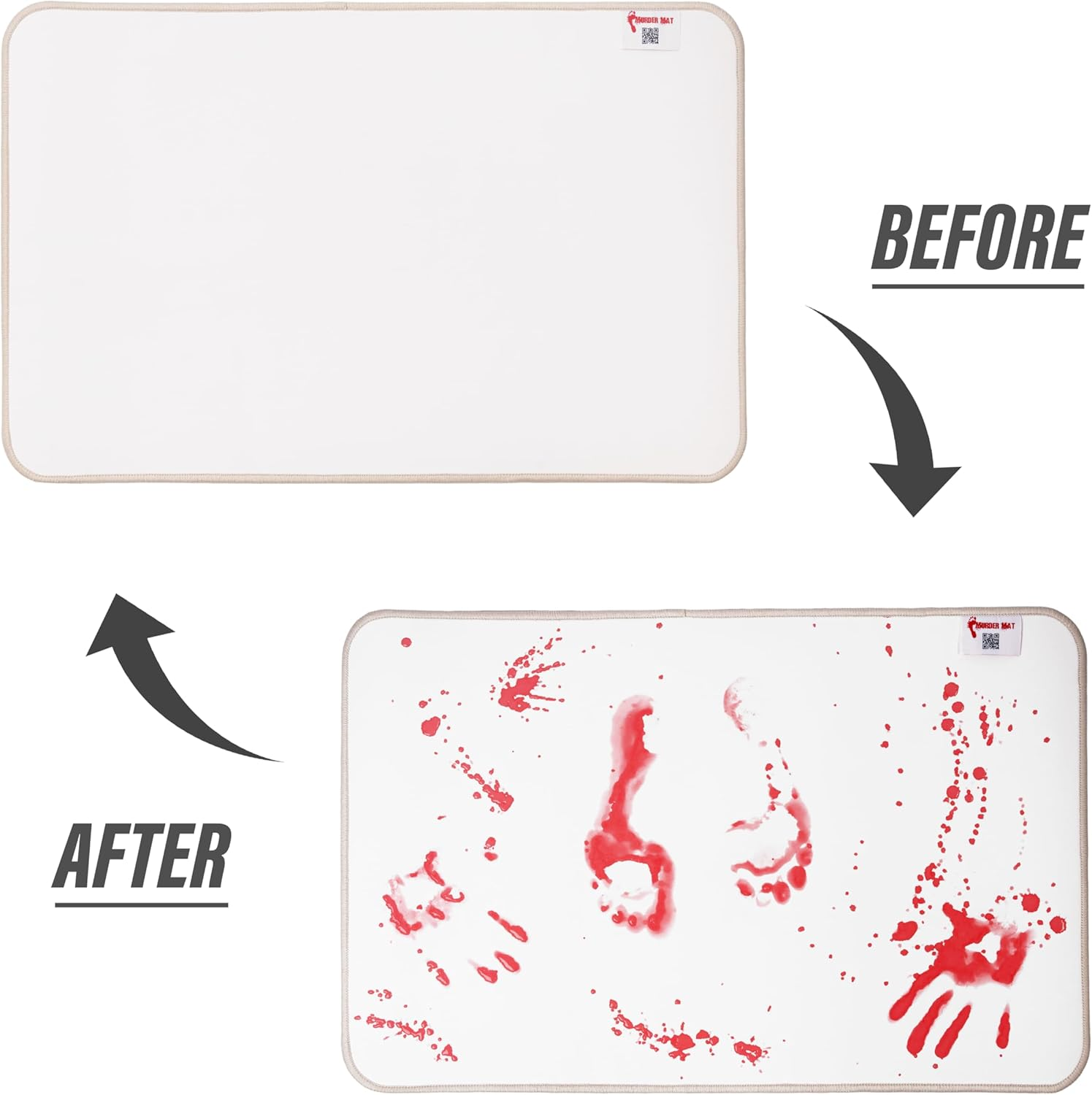 Bloody Bathroom Color-Changing Floor Mat Footprints Decor Floor Rug Carpet Trick Props