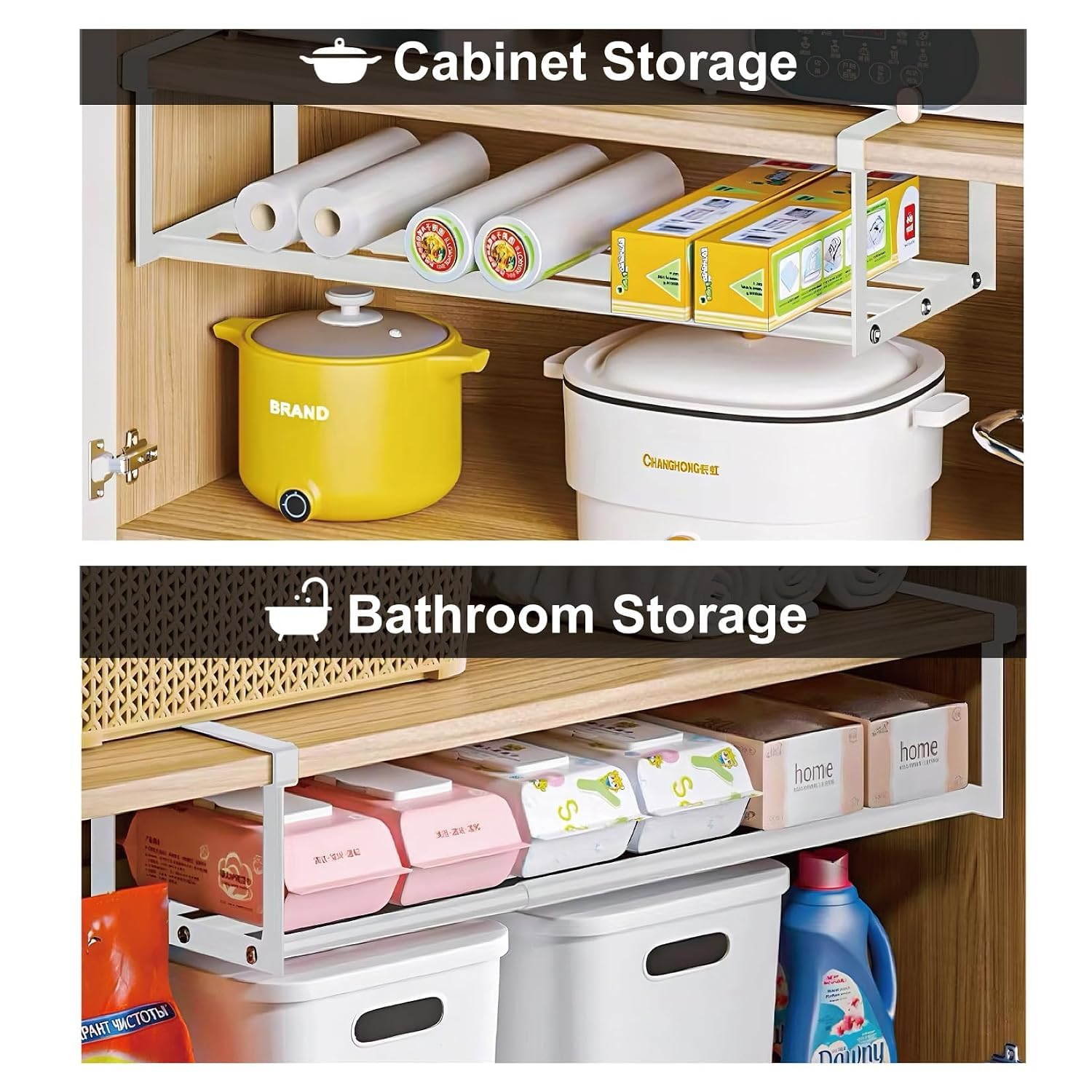 Expandable Shoe Rack Organizer - Adjustable Shoe Rack & Under Cabinet Shelf