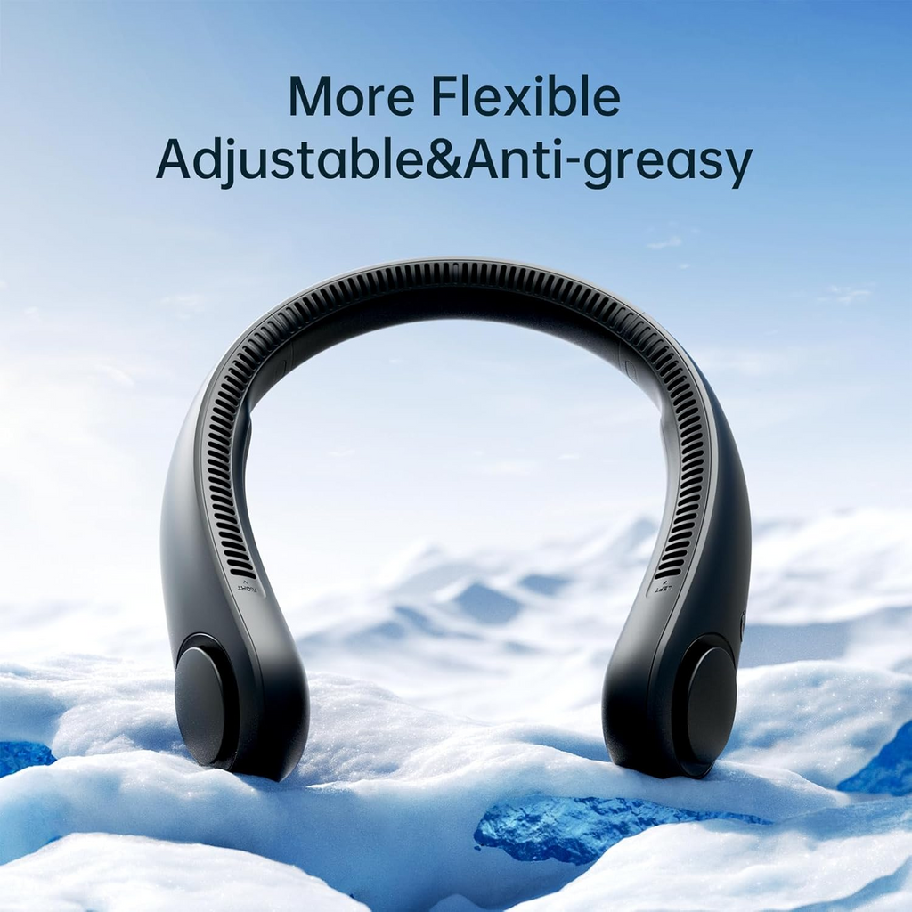 Portable Neck Fan – Hands-Free Bladeless Wearable Fan with Rechargeable Battery