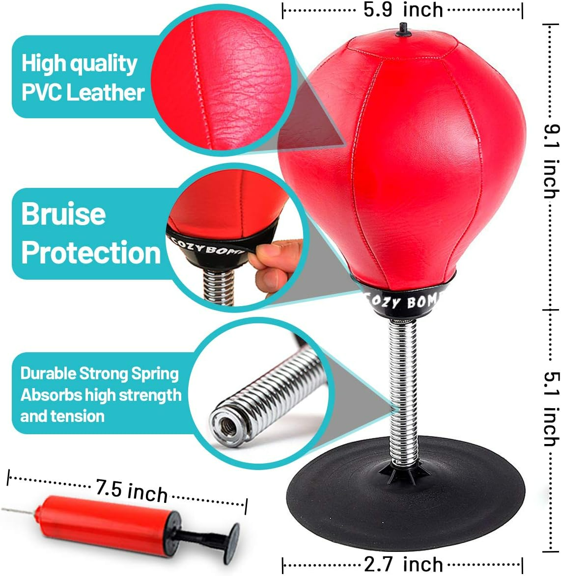 Desktop Punching Bag, [Upgrade, Flexibility] Boxing Bag Speed Balls Boxing High - Black color