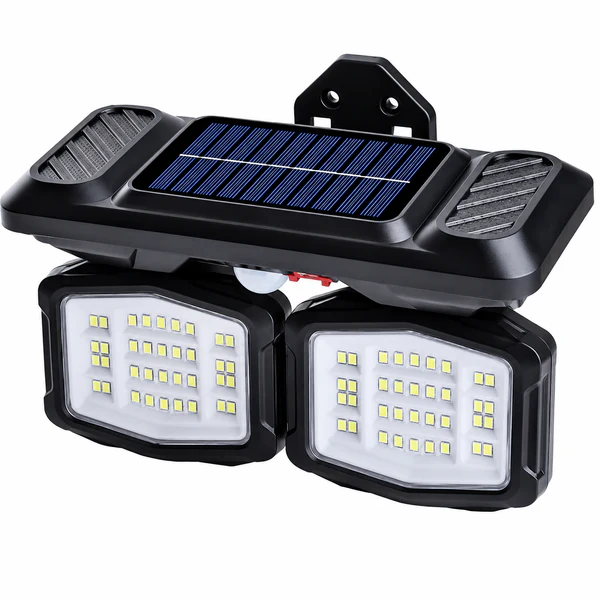 Solar Garden Wall Lights 108 LED 2 Head Motion Sensing Technology