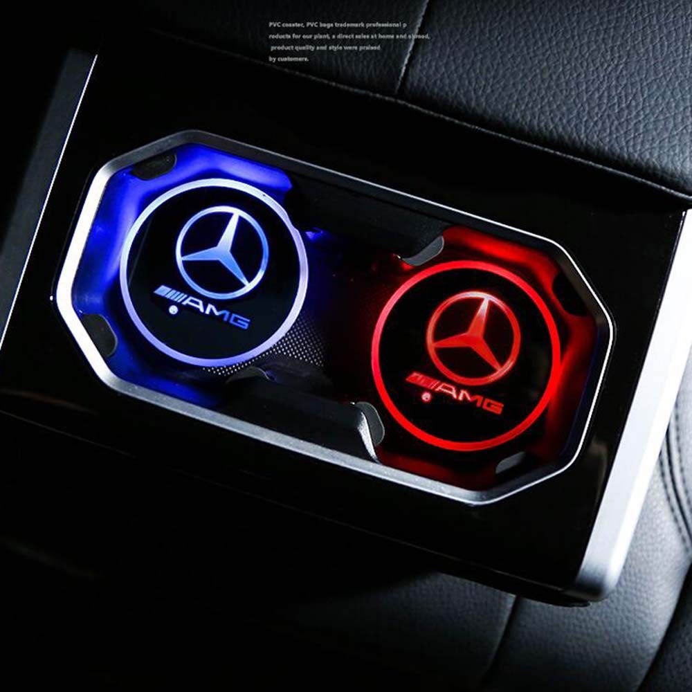 Car LED Light Cup Mat – 7 Color Atmosphere Pad