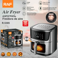 RAF Digital Air Fryer 9L – 1950W Power, 360° Hot Air Circulation, Touchscreen | Oil-Free Healthy Cooking, Stainless Steel R5395
