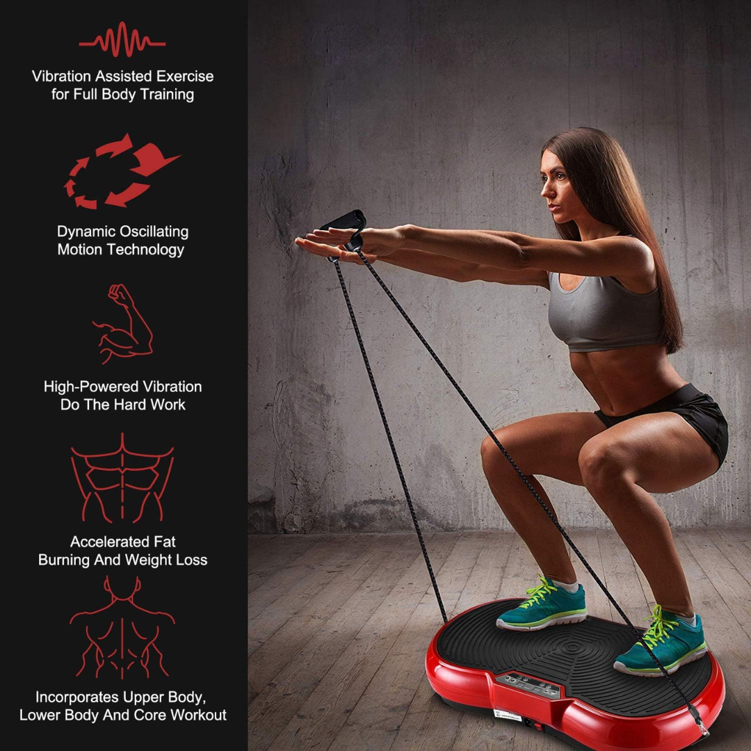 Whole Body Vibration Plate Machine With Remote Control and Resistance Bands