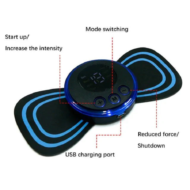 EMS Mini Portable Electric Neck, Back & Body Pain Relief Massager