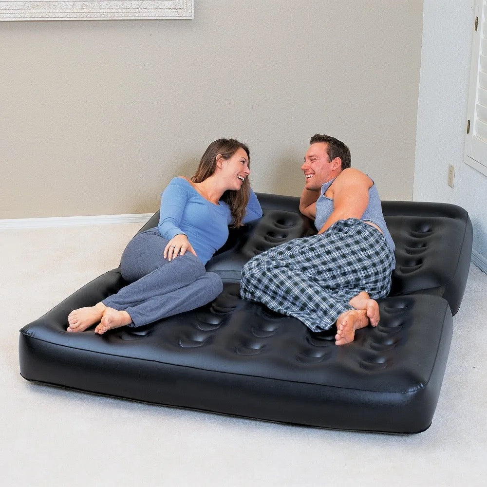 5-In-1 Double Multifunction Inflatable Fashion Air Sofa Queen Double Bed Mattress (L188 x
W152 x H64)cm
