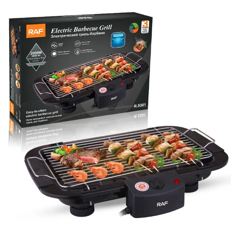 RAF Electric Barbecue Grill R5301 - 2000W Indoor/Outdoor Grill Machine