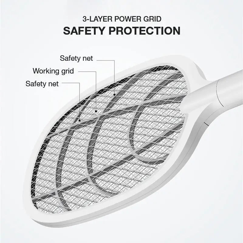 USB Rechargeable Electric Mosquito Swatter & Lamp – Fly Zapper