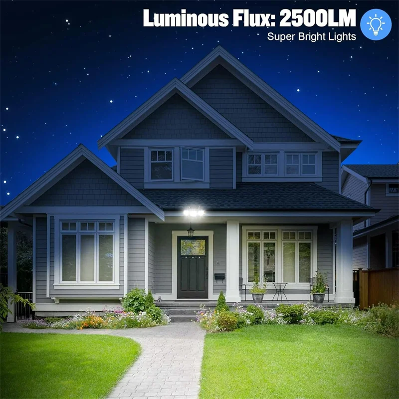 Solar Garden Wall Lights 108 LED 3 Head Motion Sensing Technology