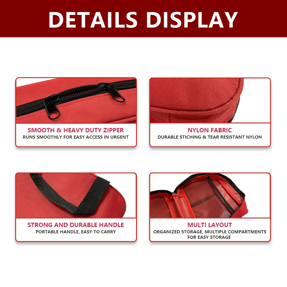 Universal First Aid Kit Medical Portable Emergency Bag for Outdoor Camping Hiking Home