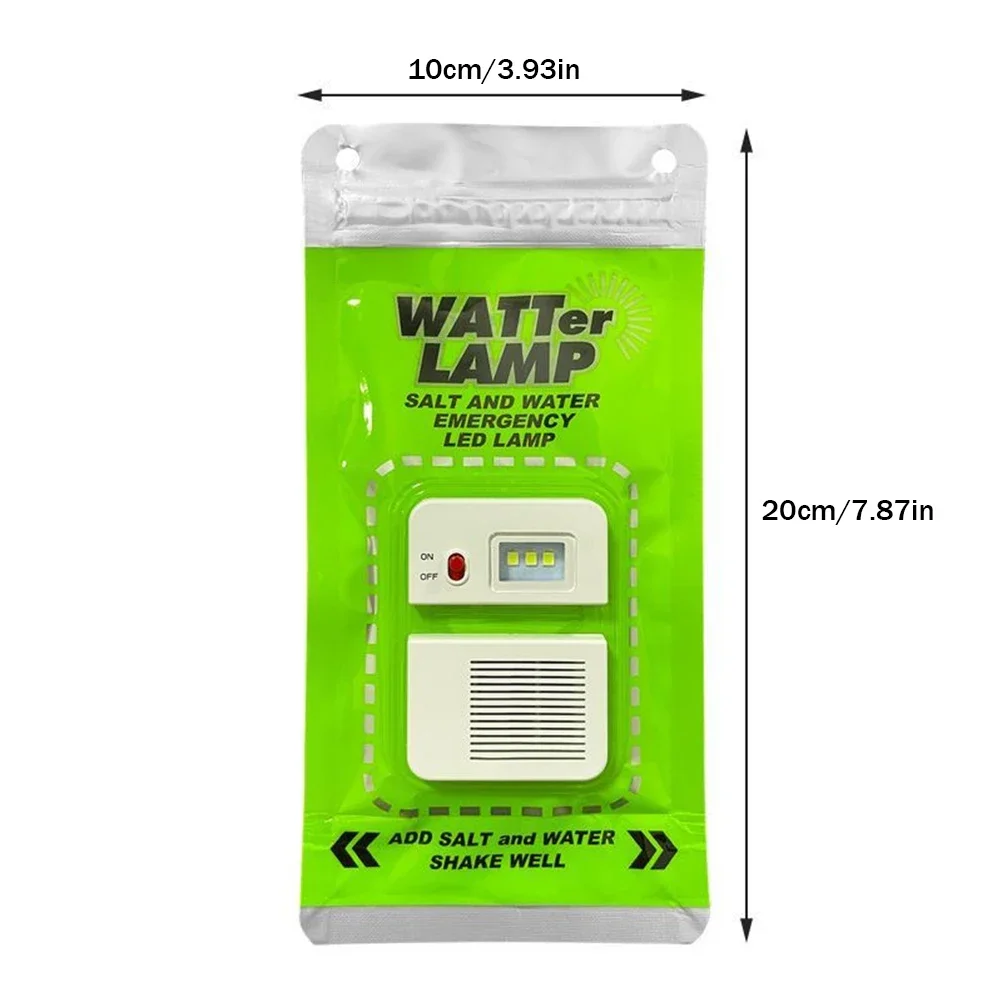Portable Salt Water LED Lamp for Camping, Hiking & Emergencies.
