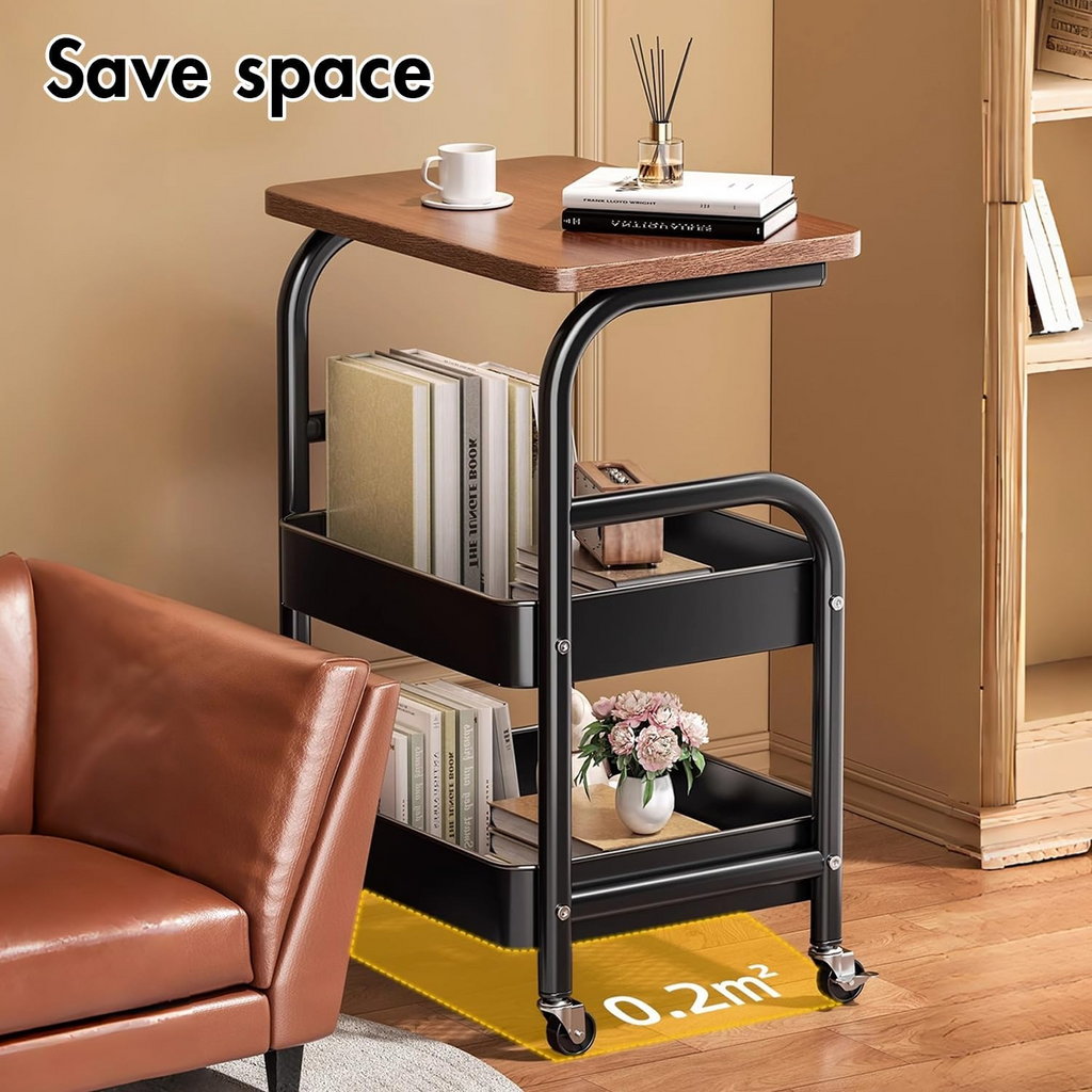 3-Tier Rolling Storage Cart, Trolley Organizer