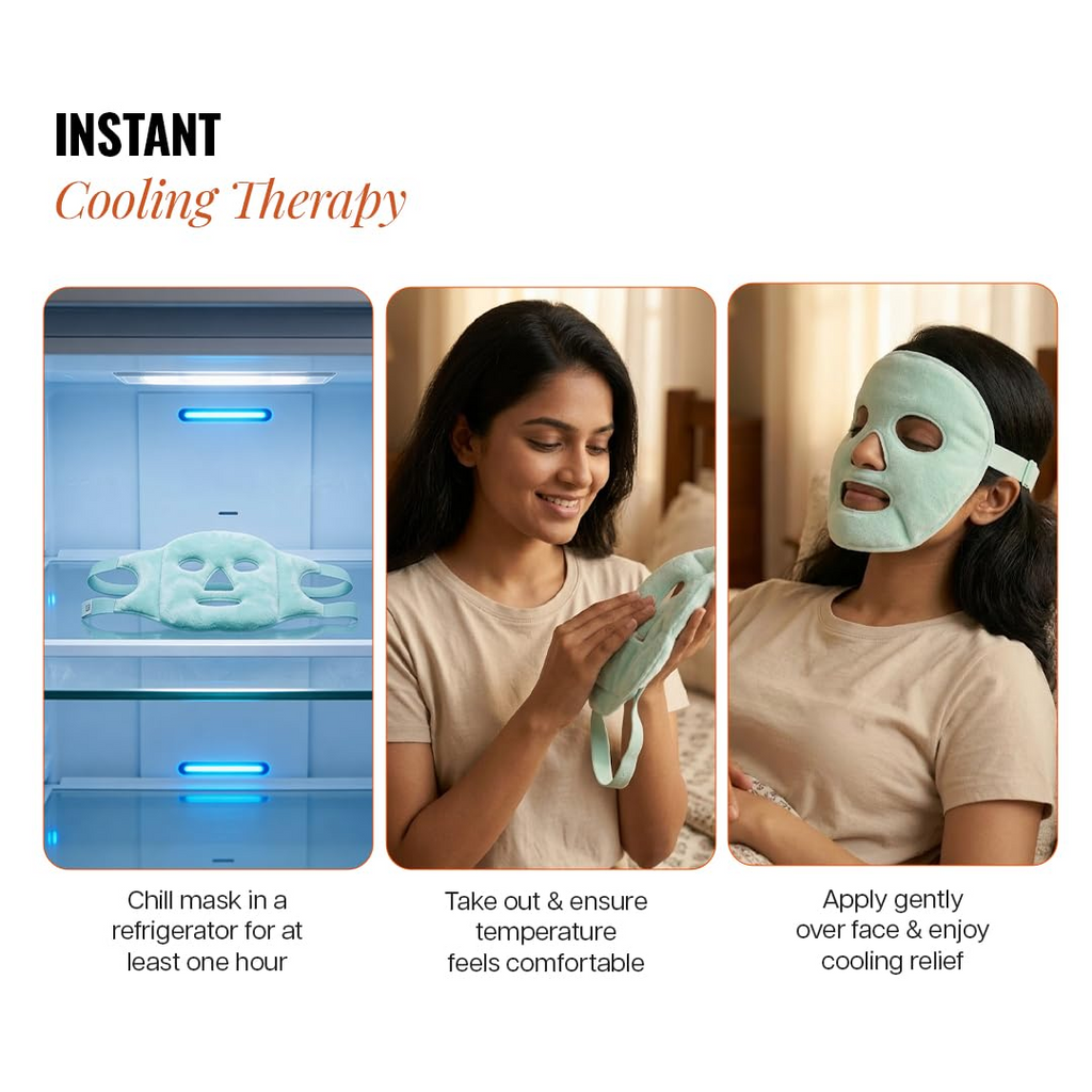 Reusable Gel Bead Face Mask – Hot & Cold Compress for Migraine & Sinus Relief