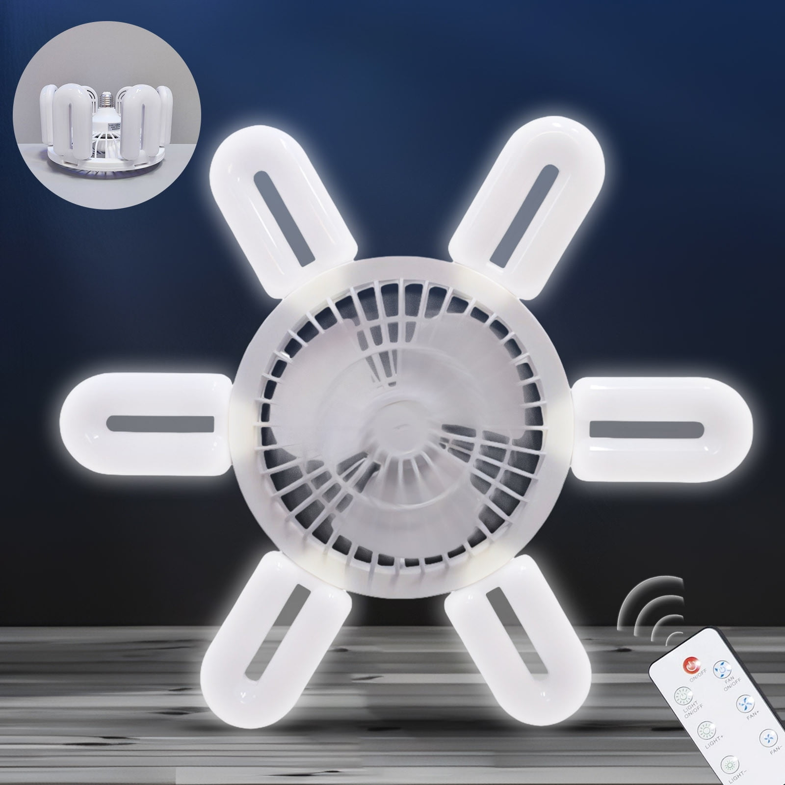 Socket Ushaped Fan Light – Small Ceiling Fan with Integrated LED Lighting
